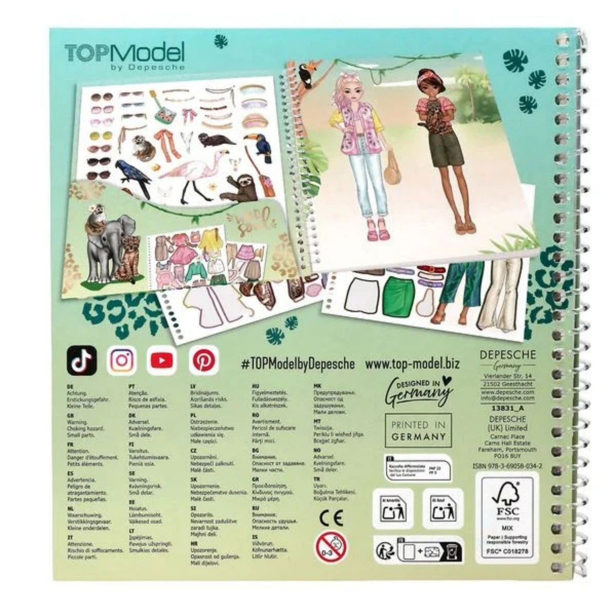 Toys at Foys - DEPESCHE TOPModel Stickerbuch Dress Me Up Safari