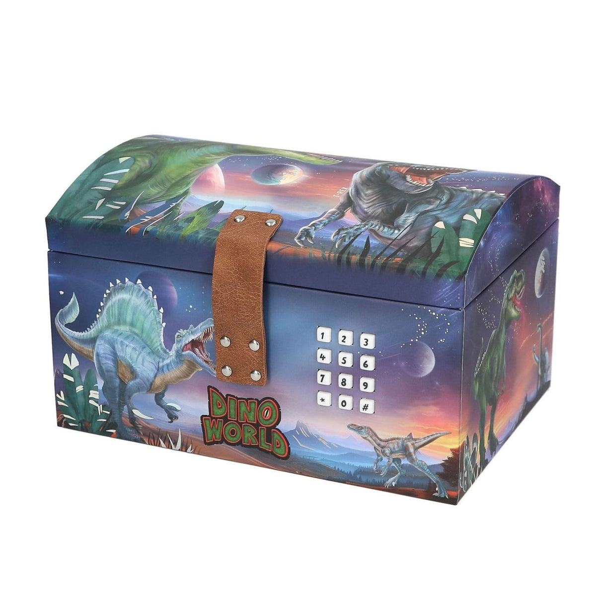 Toys at Foys - Depesche Dino World Code Lock Treasure Box front closed