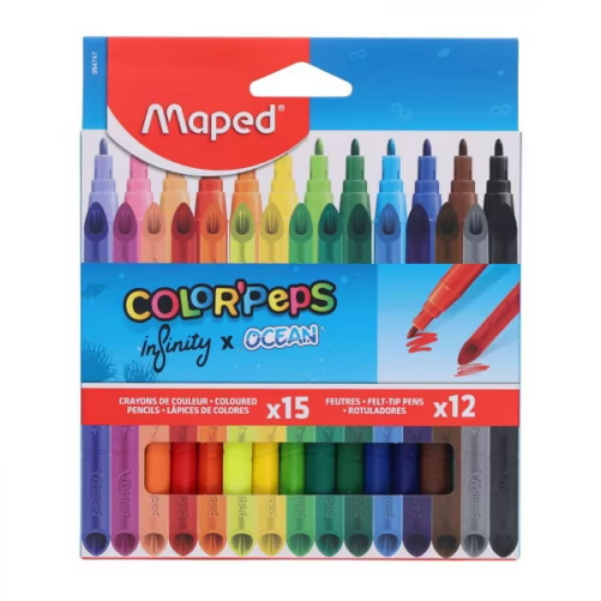 Toys at Foys - Maped 15 Colouring Markers & 12 Non-Sharpening Colouring Pencils