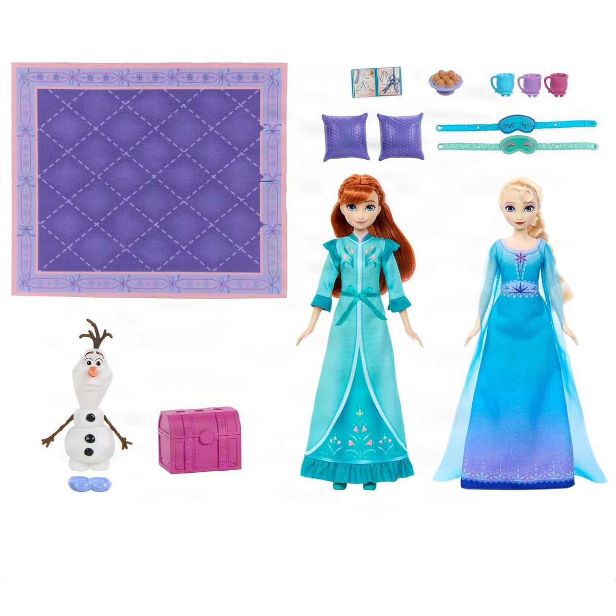 Toys at Foys - Mattel Disney Frozen Anna & Elsa Slumber Sister Set of 2 Fashion Dolls
