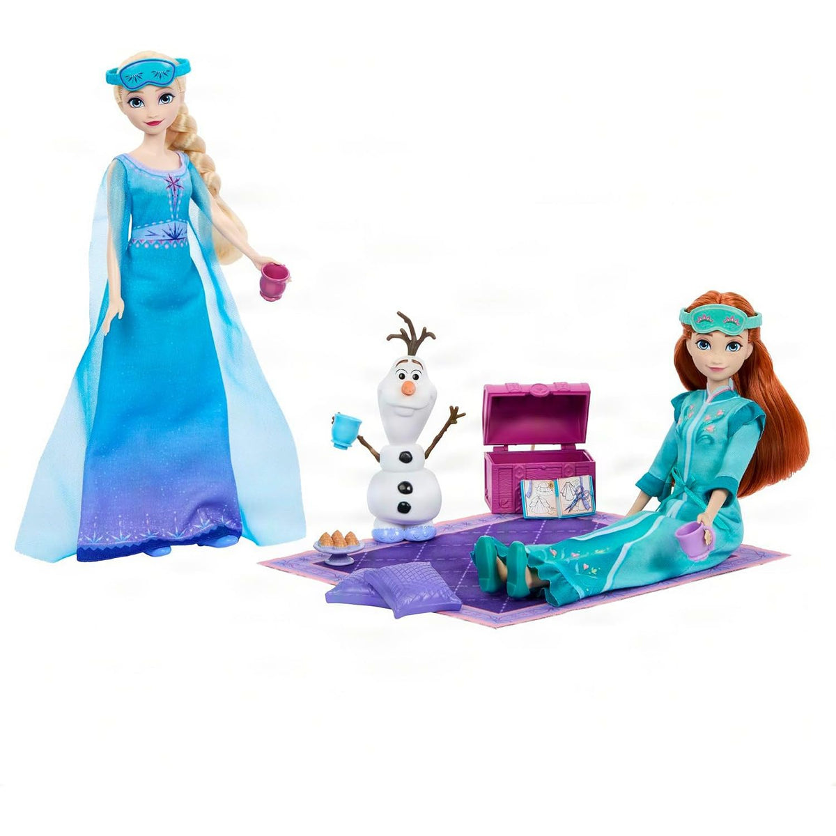 Toys at Foys - Mattel Disney Frozen Anna & Elsa Slumber Sister Set of 2 Fashion Dolls