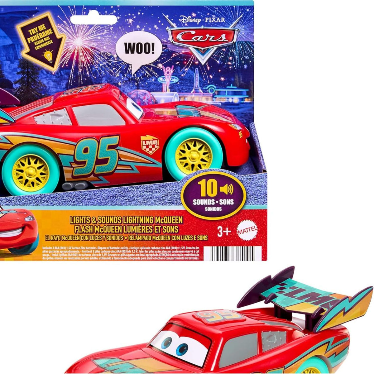 Toys at Foys - Mattel Disney and Pixar Cars Race to Celebrate Lightning McQueen with Lights & Sounds