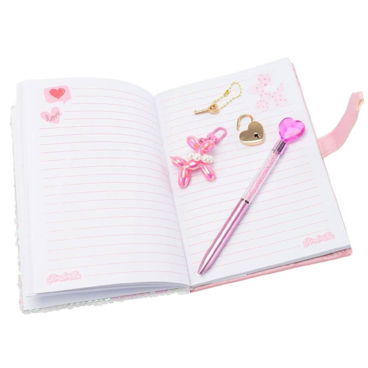 Toys at Foys - Nice Girabrilla Tweed Glam Diary with Charms and Lock