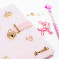 Toys at Foys - Nice Girabrilla Tweed Glam Diary with Charms and Lock