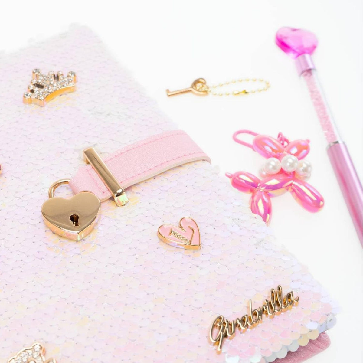 Toys at Foys - Nice Girabrilla Tweed Glam Diary with Charms and Lock