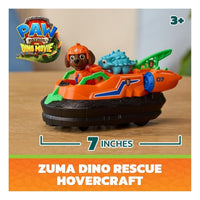 hovercraft ty sitting on table as graphic shows the length of the toy.