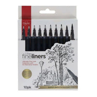 Toys at Foys - Ultimo Assorted Tip Black Fineliners by Proscribe – Pack of 10
