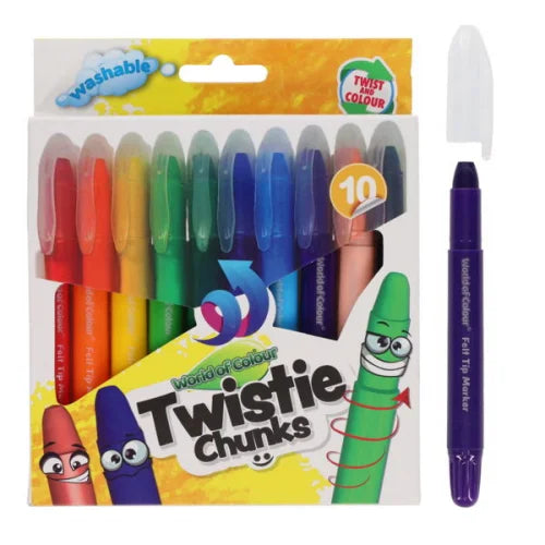 twisties chunk crayons with lid off 
