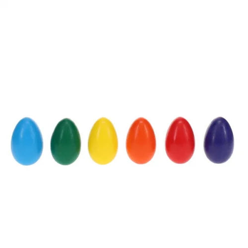 6 rainbow egg shaped crayons 