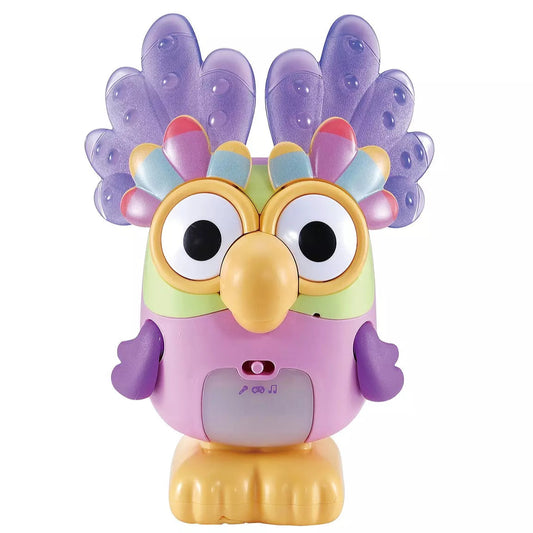 Multi-coloured toy character on a whit background