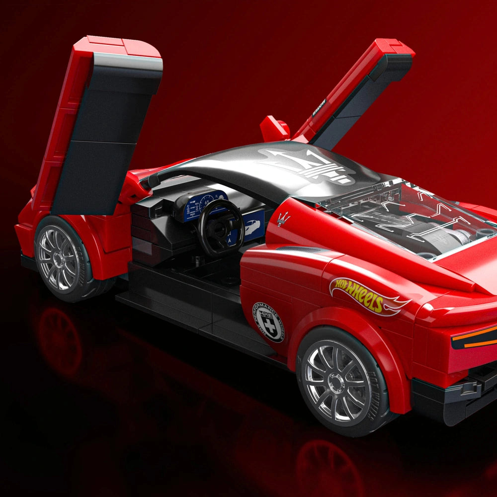 red model super car building set 