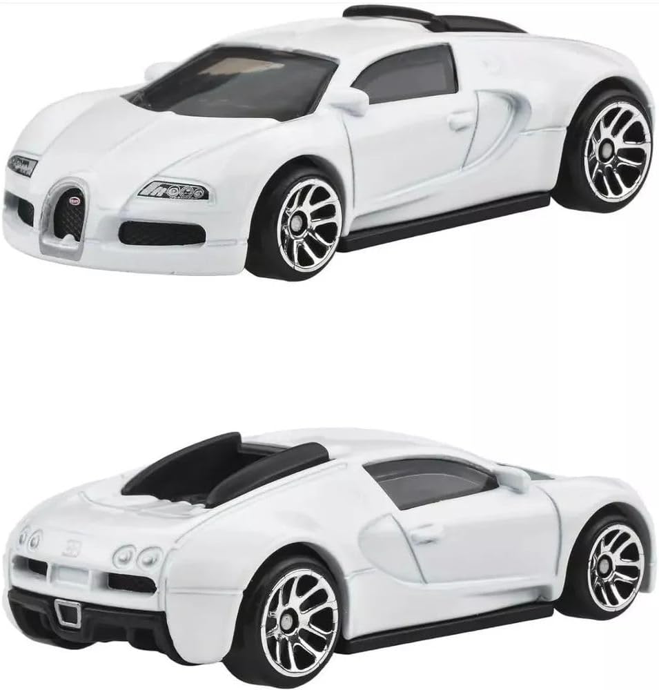 white model car from front and back 
