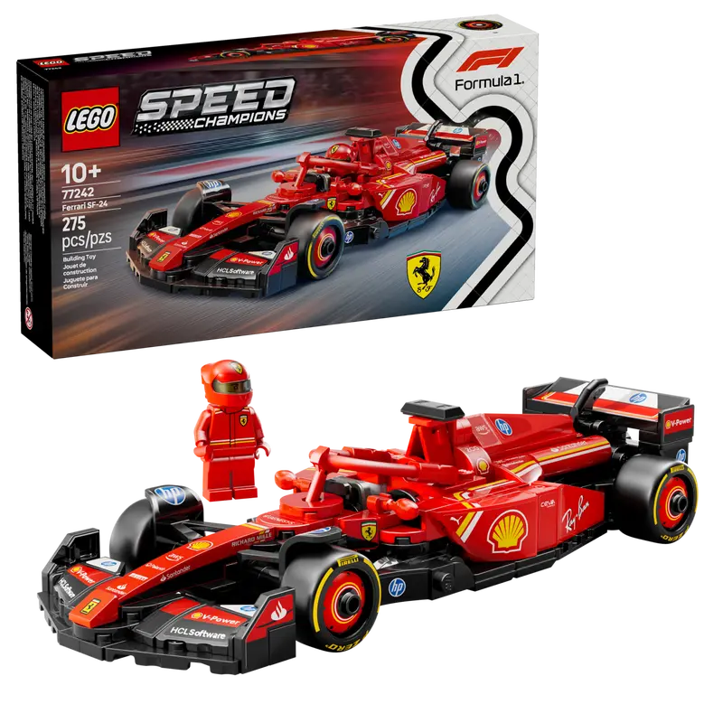 Box packaging of the LEGO Technic 77242 Ferrari SF-24 F1® Race Car set.