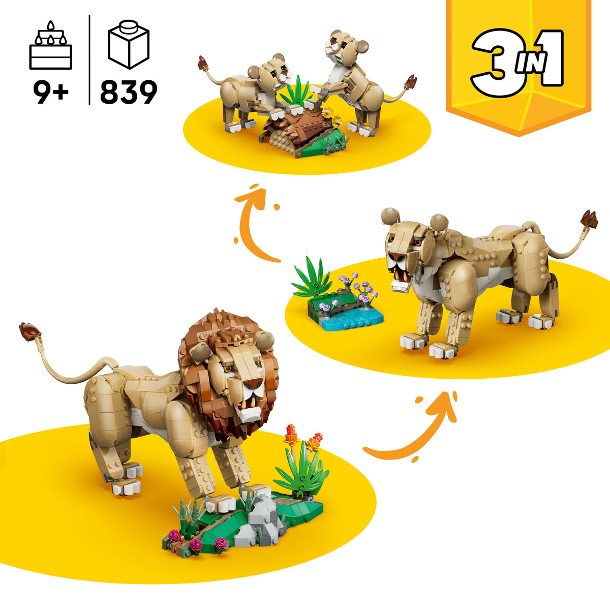 Create 3 Unique Animal Models with this Brick Set