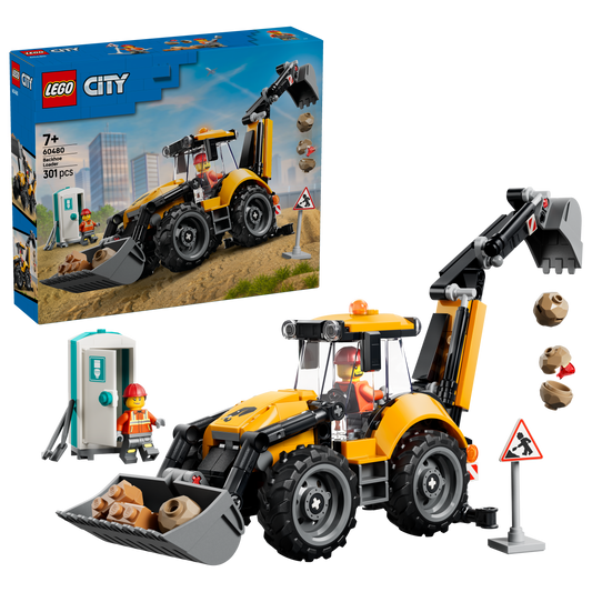 LEGO City 60480 Yellow Backhoe Loader with Box