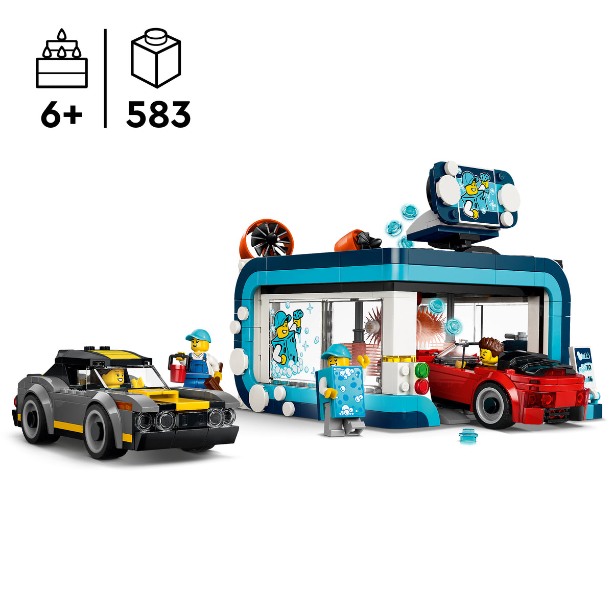 Minifigures and Cars Included to Bring the Car Wash to Life