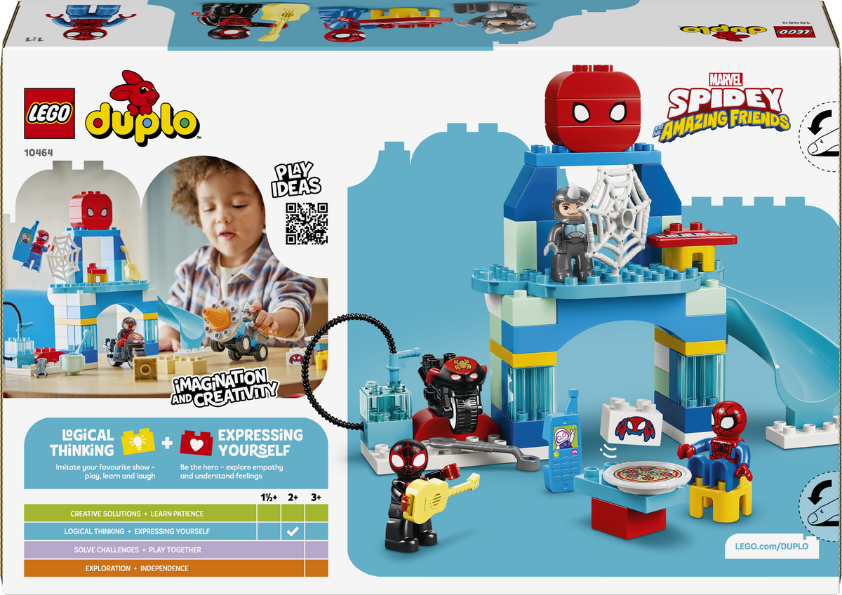 LEGO DUPLO 10464 Team Spidey Webquarters Back View of Box