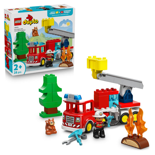 LEGO Duplo 10473 Fire Truck with Hose and Firefighter