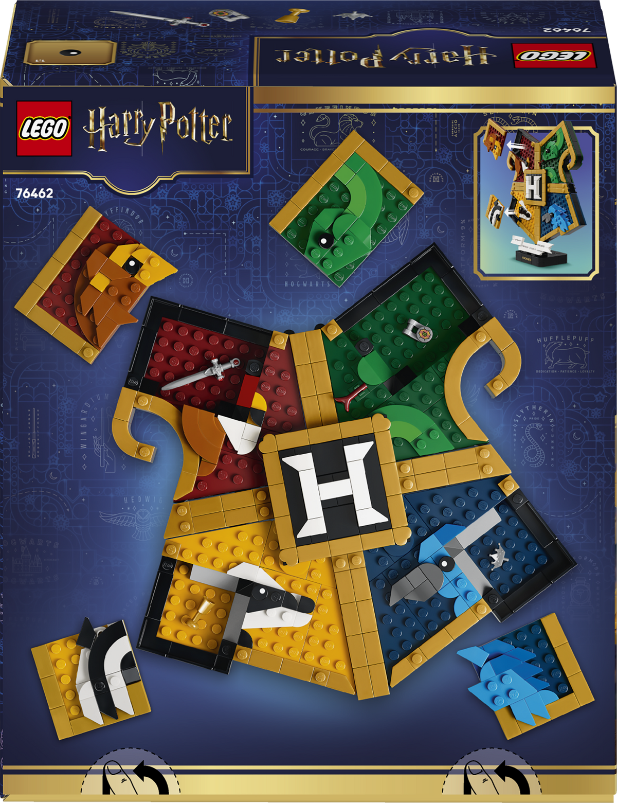 LEGO Display Set Contains Flag with Hogwarts Motto