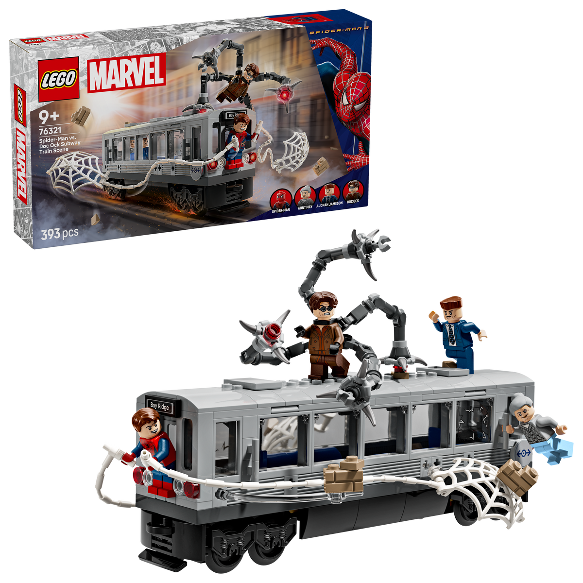 LEGO Marvel 76321 Spider-Man vs. Doc Ock Subway Train Scene with Box