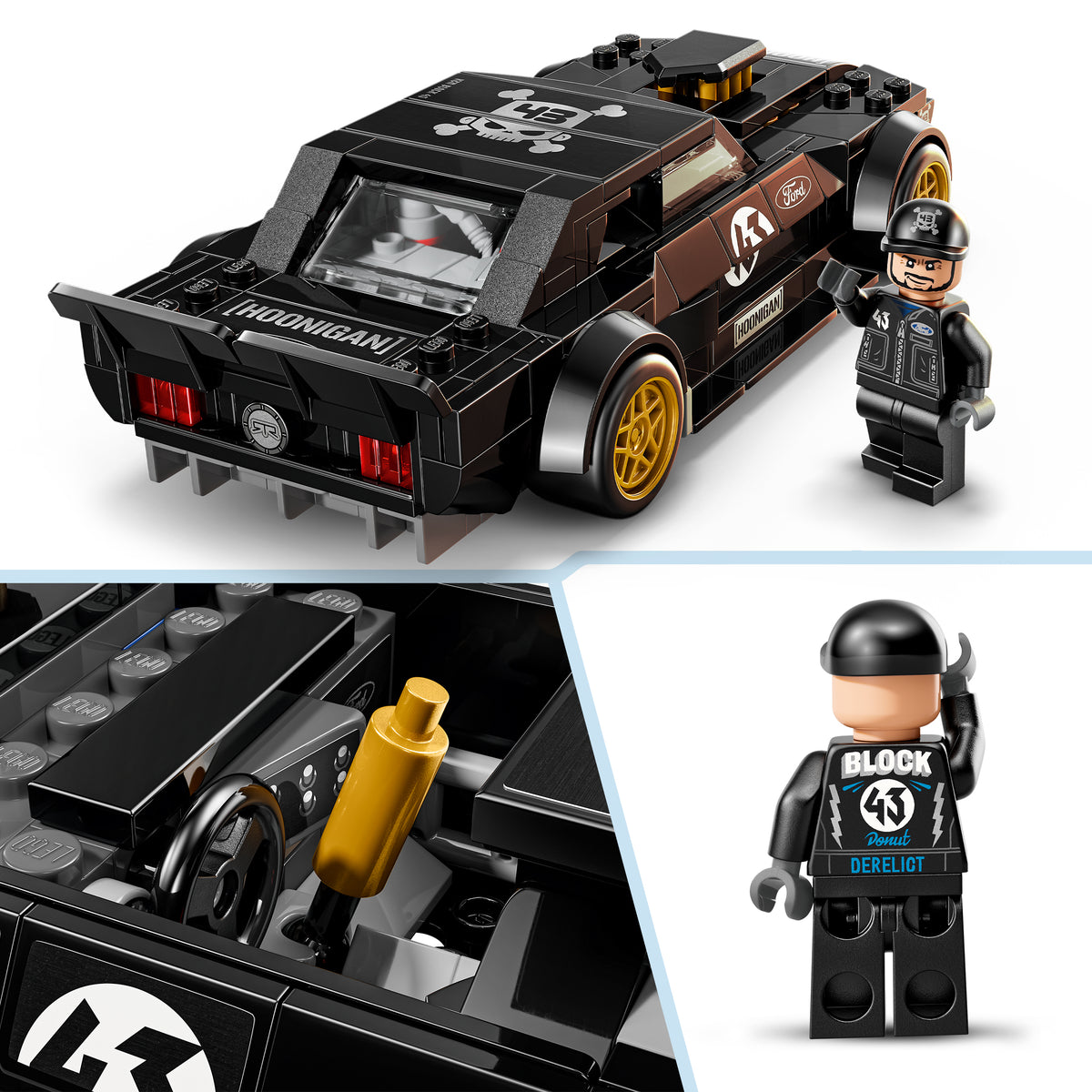 Includes a Ken Block Minifigure with Signature Hoonicorn Outfit