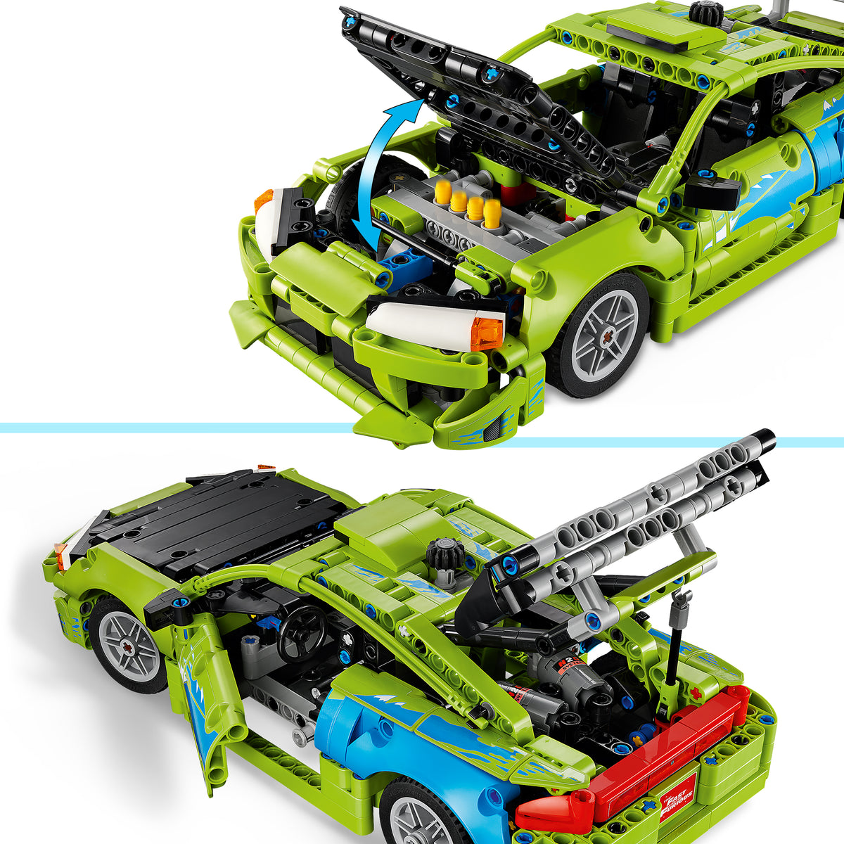 Open The Hood to Reveal Moving Engine Parts