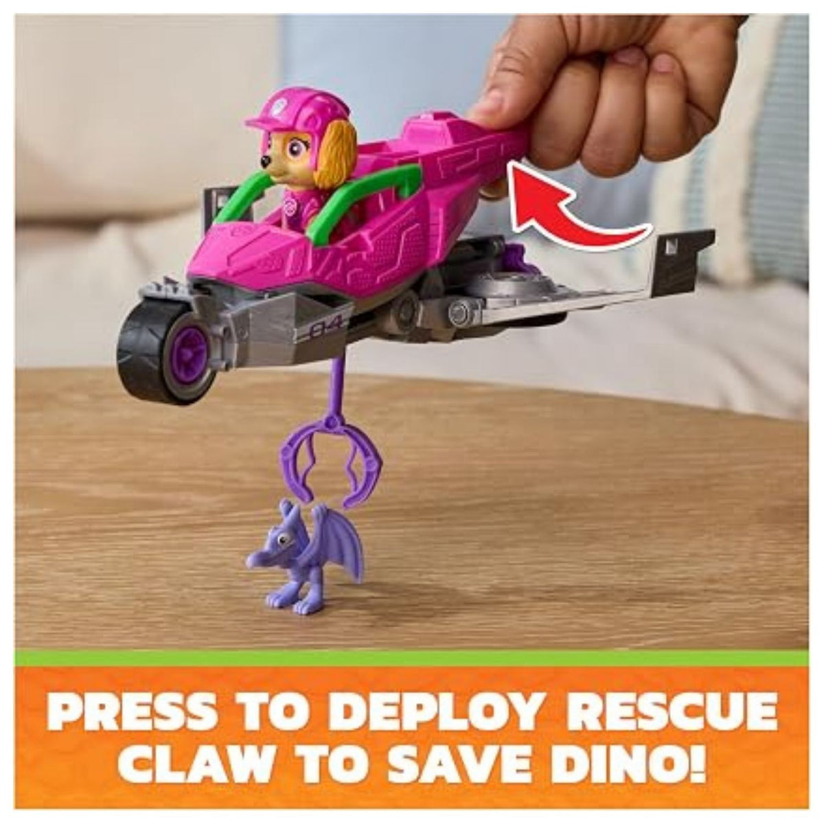 pink vehicle figurine with character on top and below