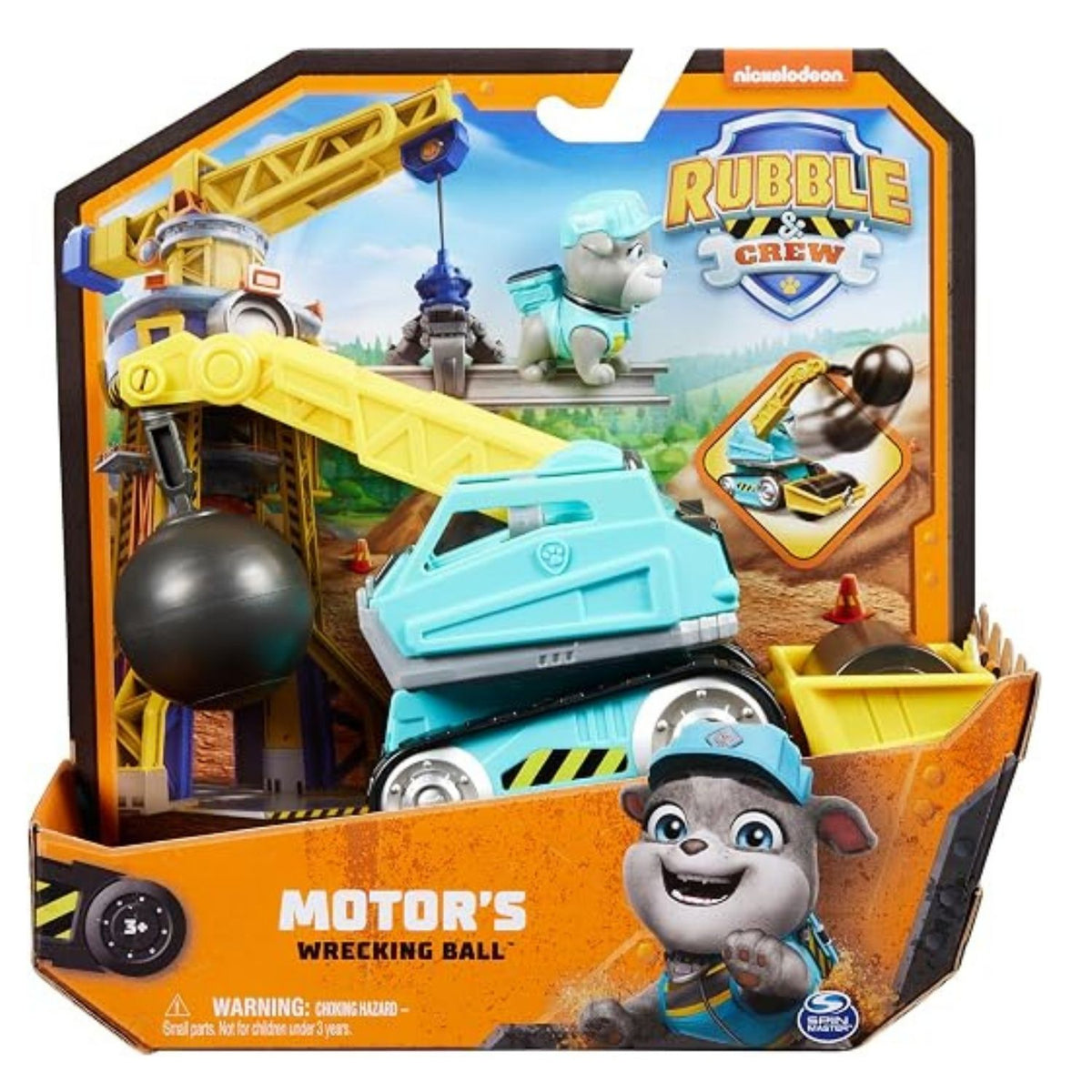 Paw Patrol construction toy in retail packaging on white background.