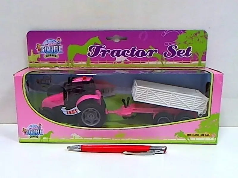 Pink Tractor Set