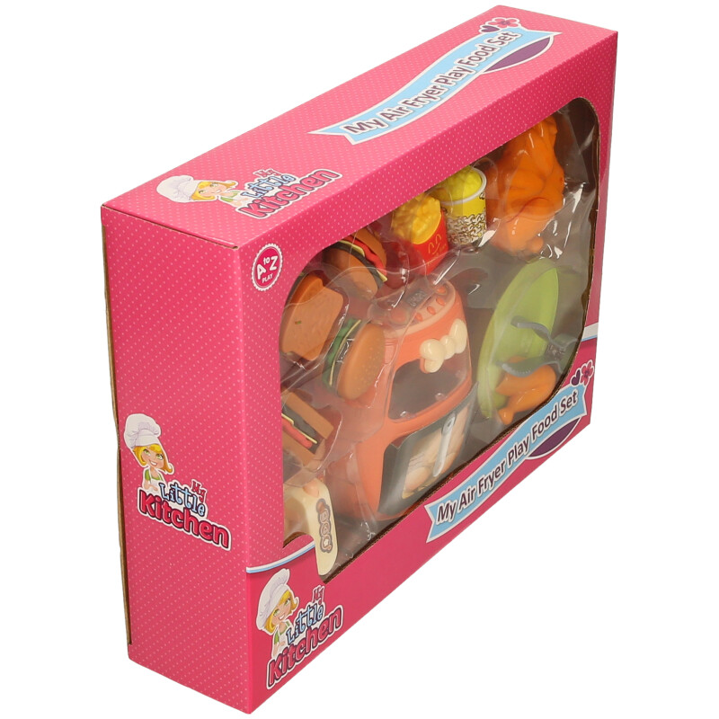 airfryer food playset in packaging from the side 