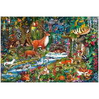 animals in the forest of europe finished puzzle 