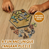 hand playing with bamboo puzzle 