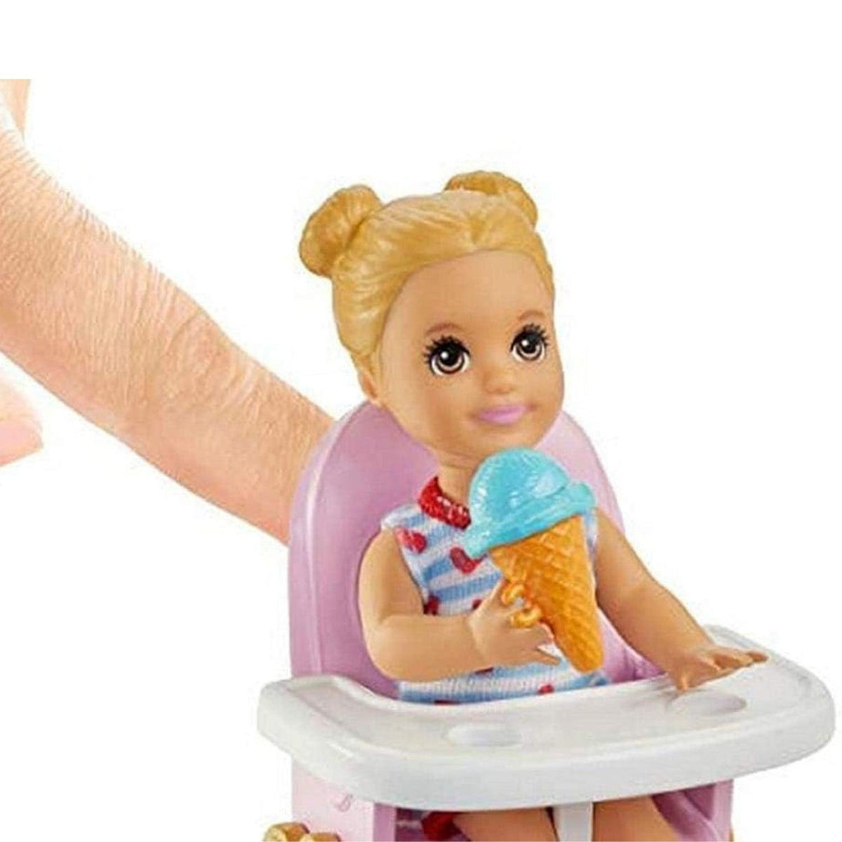 baby doll in highchair 