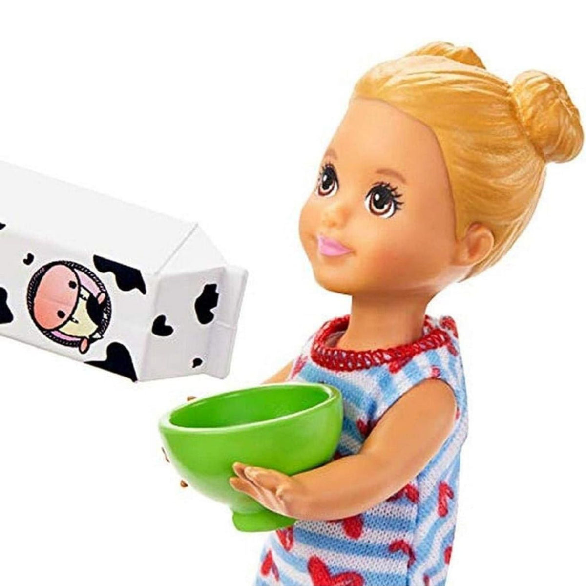 pretend milk being poured into bowl 