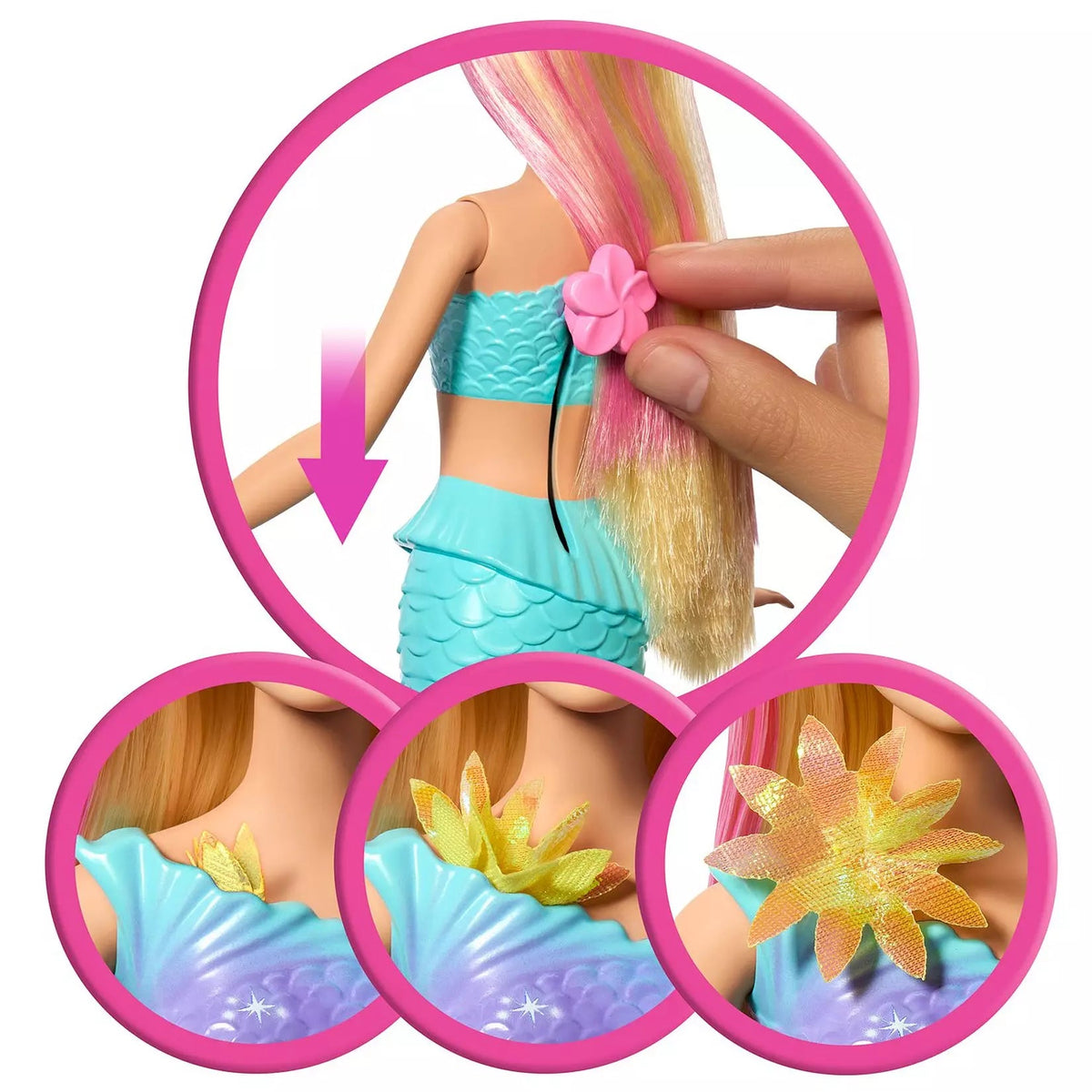features of the flower magic mermaid doll