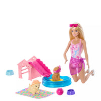 barbie puppy pool party playset 