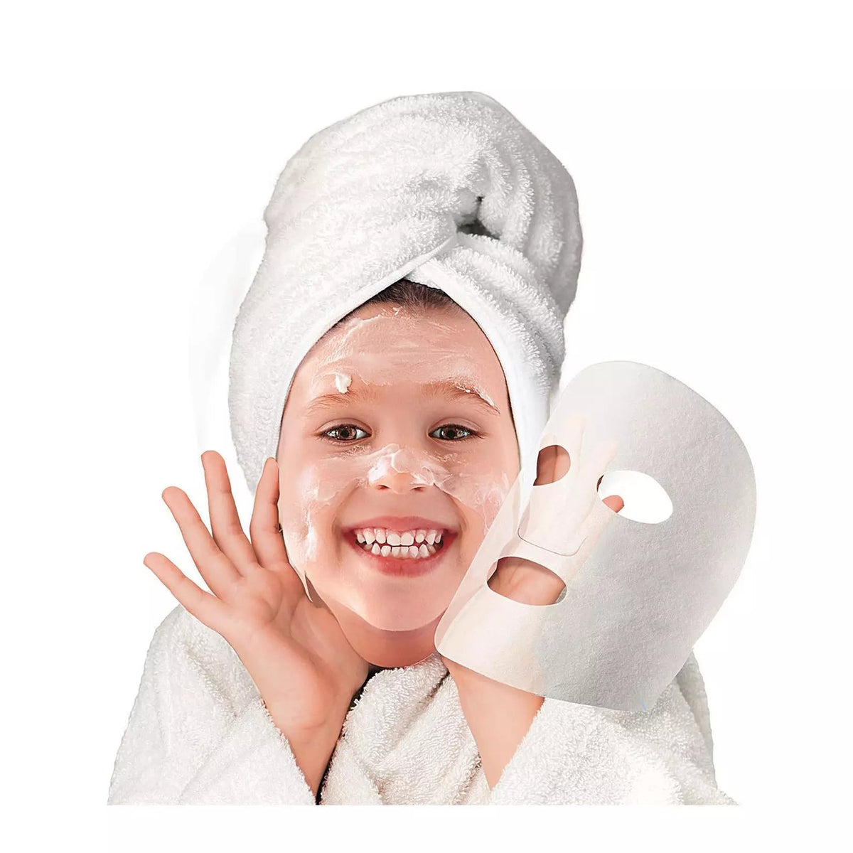 child wearing beauty mask 
