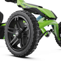 close up of wheel of berg rally DRT Green 