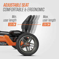 seat of go kart with text 