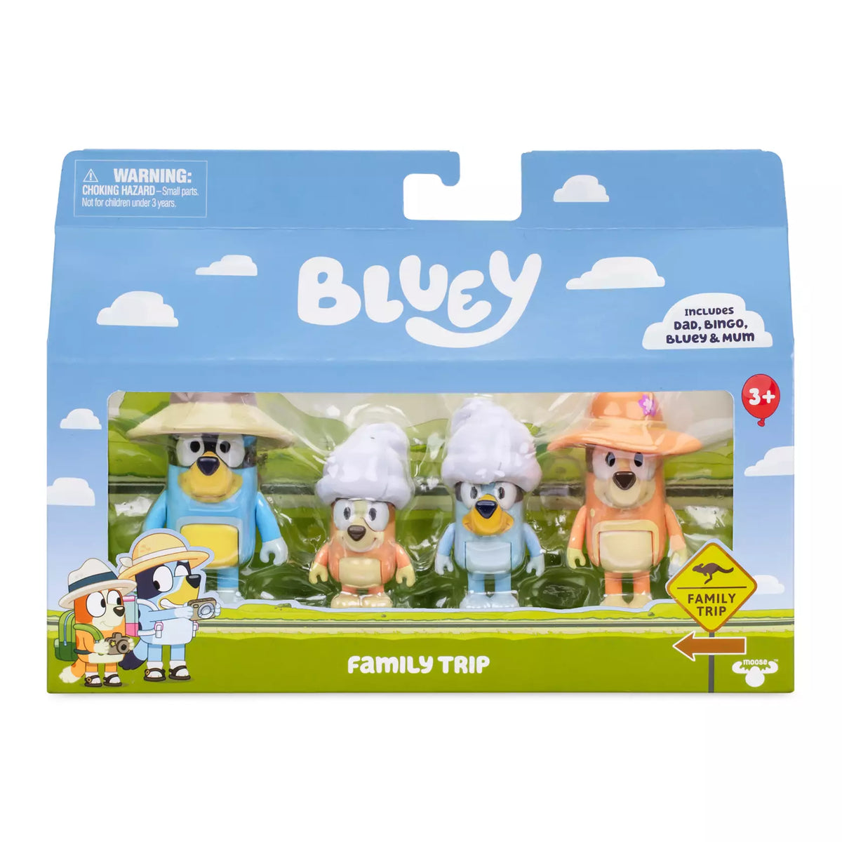 Four dog mini figures in packaging on white background 