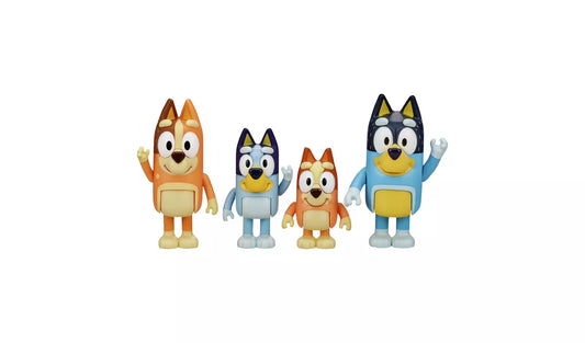 four dog mini figures on white background 
