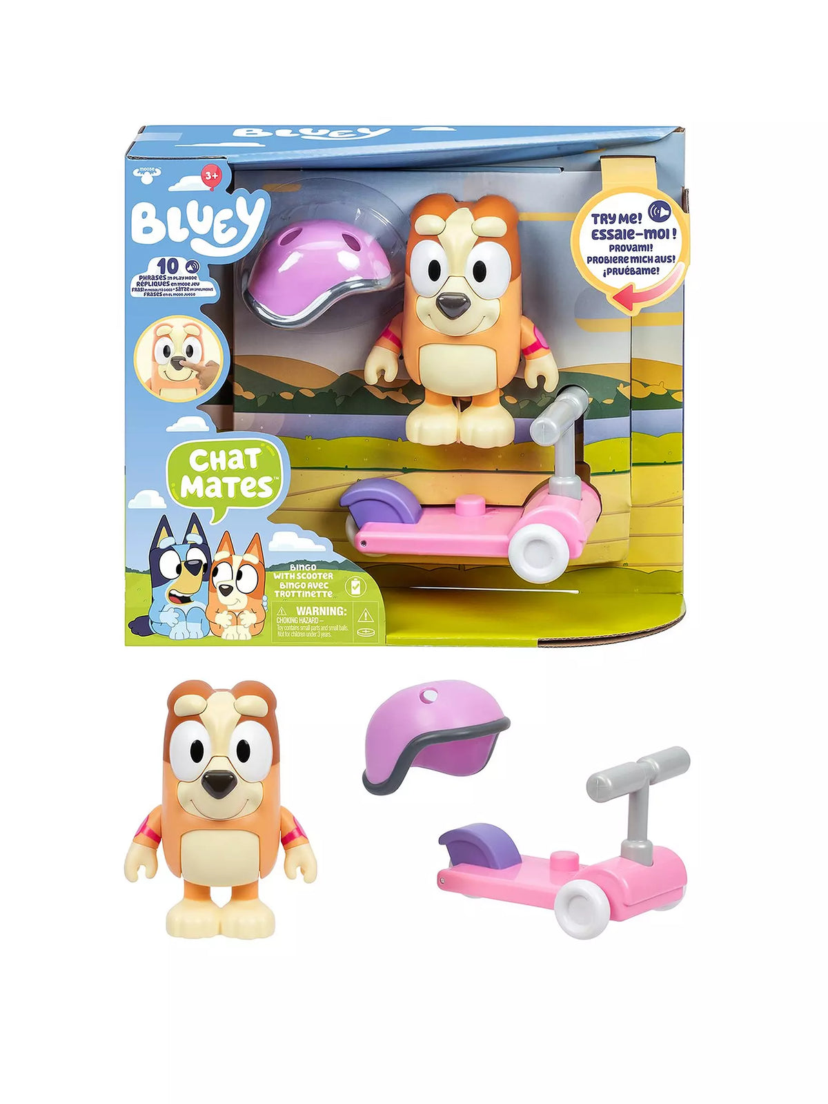 bingo and scooter toy in packaging 