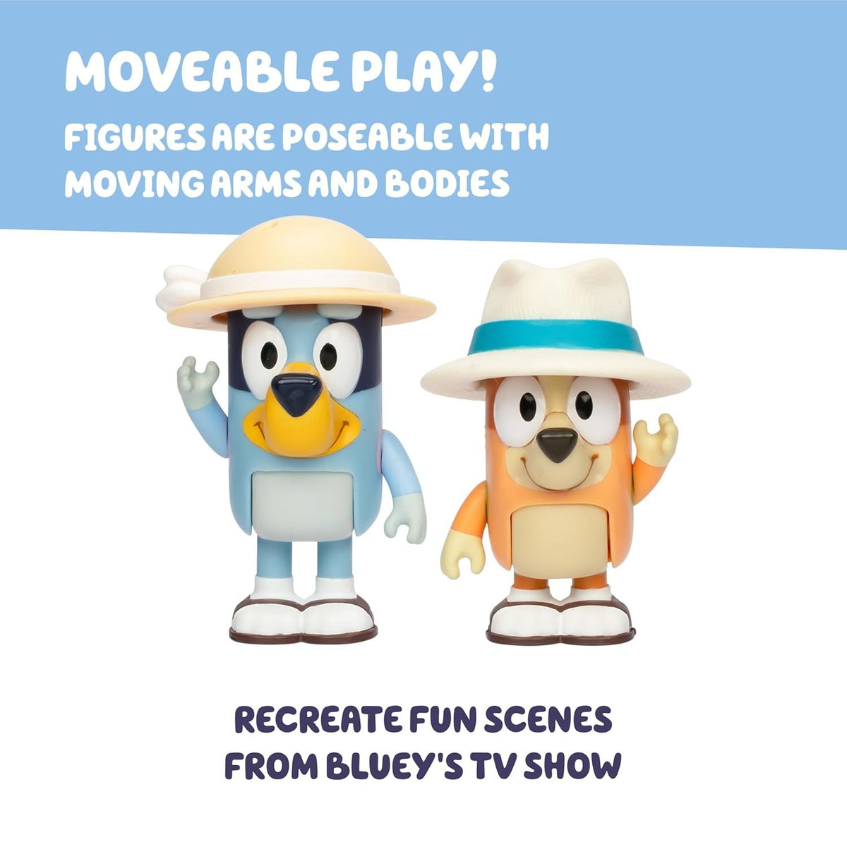 moveable features of bluey figurines 