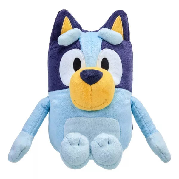 navy, blue and yellow plush toy on white background 
