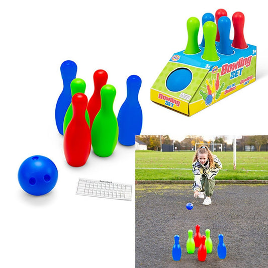 multi coloured bowling set 