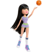 bratz doll with basketball in the air 