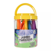 colourful tweezers in a bucket 