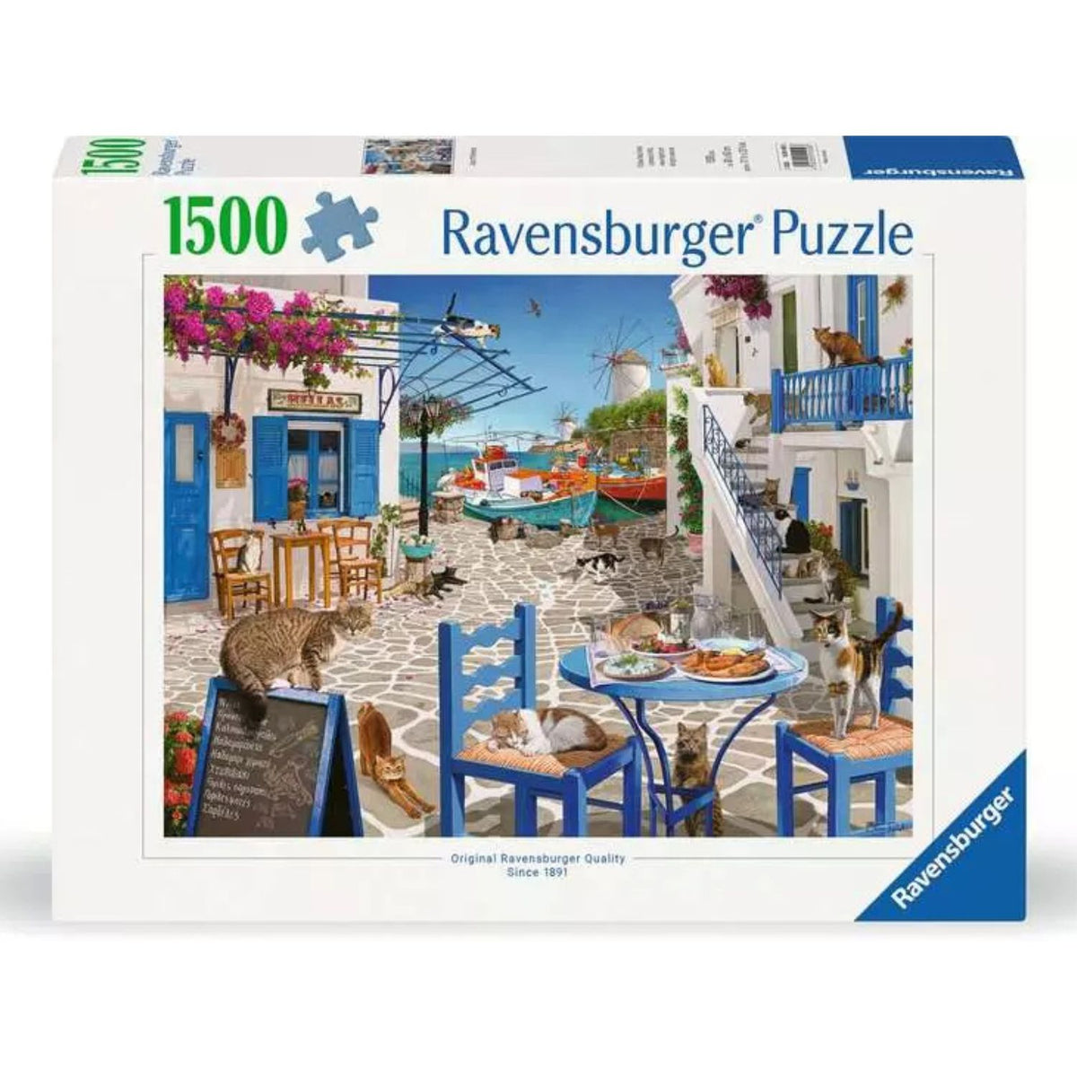 cats of mykonos jigsaw box 