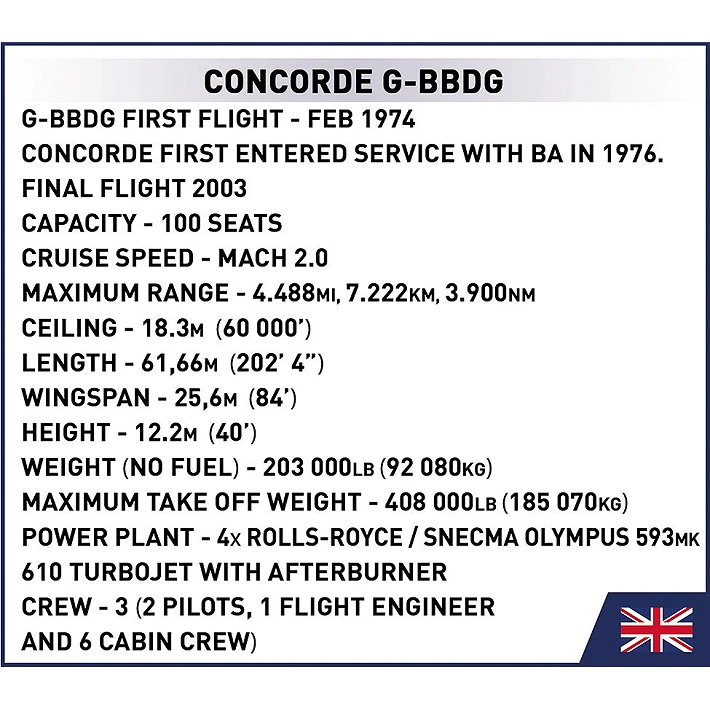 concorde jet building set 