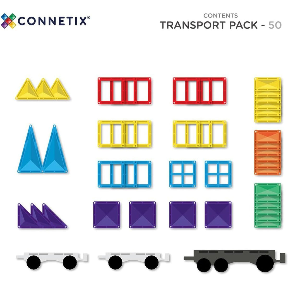 contents of connetix transport pack 